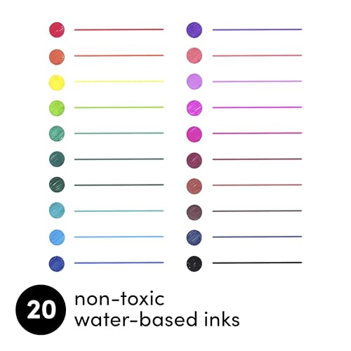 Bolígrafos de gel retractiles PAPERAGE pack 20 colores surtidos miniatura 4