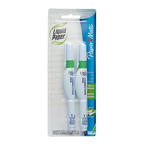 Paper Mate Liquid Paper Correction Pen, 7 ml, 2 Count Cover