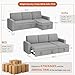 Yaheetech Sectional Sofa L-Shaped Sofa Couch Bed w/Chaise & USB, Reversible Couch Sleeper w/Pull Out Bed & Storage Space Living Room Light Gray