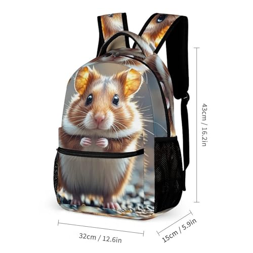 Cute And Weird Hamster Backpack for Men Women, Durable Small Backpack Casual Lightweight Daypack for Travel Bag2