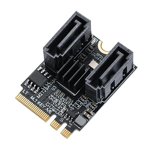 MZHOU M.2 SATA Adapter,Key-A+E M.2-zu-SATA3.0-Erweiterungskarte, SSD Riser Karte bis 6 Gbit/s, JMB582-Chip, f&uuml;r Windows 8/8.x/10 Linux