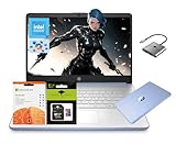 HP 14 Laptop, Quad-Core (Beat i3) 4GB RAM 256GB Storage(128GB UFS + 128GB SD Card) 1-Year Office 365 Copilot AI Computer for Student Study Back to School Win11 w/GM Accessory