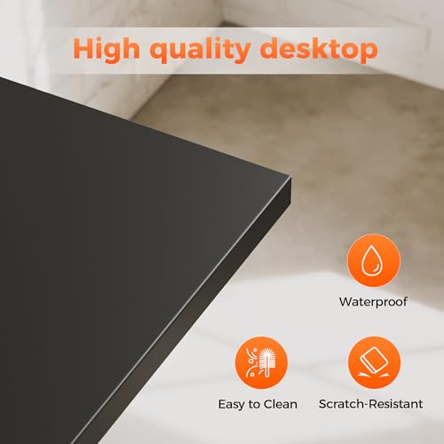 Image of Mericonia 32x20 Inch Computer Desk, 0.6 inch Thick Small Office Table | Modern Simple Style, Small Study & Writing Table for Home Bedroom Work, Black