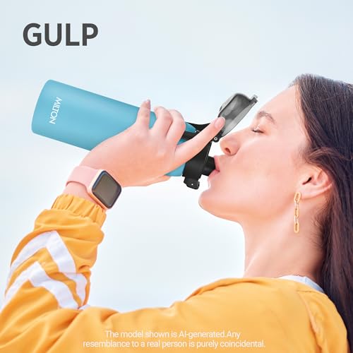 Image of Milton Dual Flow 600 Thermosteel Water Bottle 595 ml with One Touch Safety Lock & Twin Lid Sip or Gulp,Long Hours Hot & Cold,Leak Proof,ISI Certified,Vacuum Insulated,for Office,Gym,School,Sea Blue