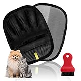 2er Pack Tierhaarentferner Handschuh Set inkl. Bürste, Extra Dicke Handschuhe für Hunde & Katzen, Elektrostatische Enthaarungshandschuh für Polster, Sofa, Teppich & Auto, Wiederverwendbar