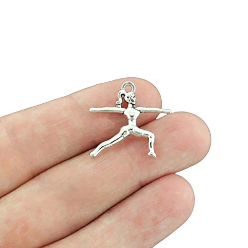 Bohemian Findings Yoga Pose Silver Tone Charms SC2526