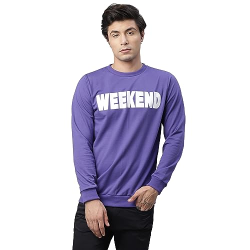 Image of Rigo Fleece Printed Round Neck Sweatshirt for Men | Full Sleeves Sweatshirt for Men | Casual Wear & Stylish Sweatshirts for Men