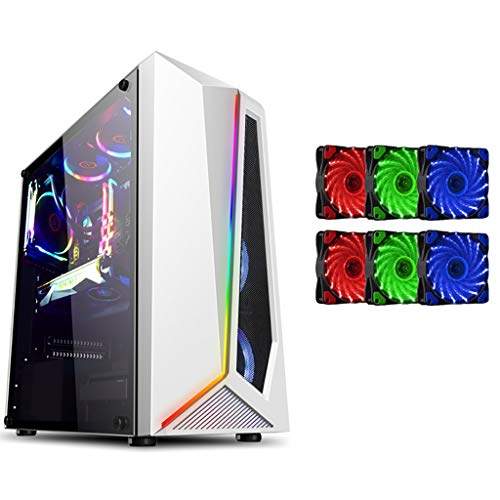 ⭐ pulito e bello case del computer, Portare RGB barra luminosa, dimensioni: 397 * 197 * 423 millimetri, tutti i componenti hanno abbastanza spazio, adatto per il vostro primo PC generazione, PC teatro e giochi per PC