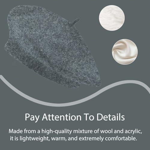 Image of Jolbndcv 6PCS Beret, French Beanie, Outdoor, Winter, Fashion Lady Hat | One Size Fits Most,Solid Color,Stretchable,for All Season