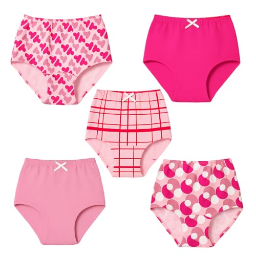 Valair Kids' Cotton Underwear Panties 5-Pack - Soft, Full-Cut Briefs for Little and Teen Girls