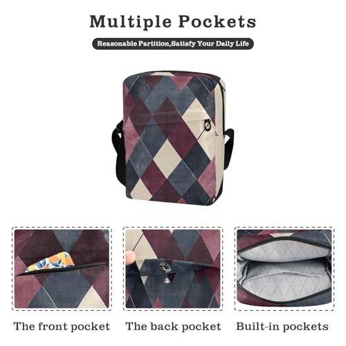 mens messenger bag crossbody shoulder bag men Women's Purses Adjustable Strap for Shopping Shopping- Burgundy Navy Blue2