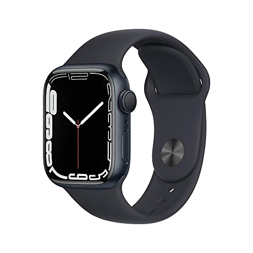 Apple Watch Series 7 (GPS), Caixa em alumínio meia-noite de 41 mm com Pulseira esportiva meia-noite