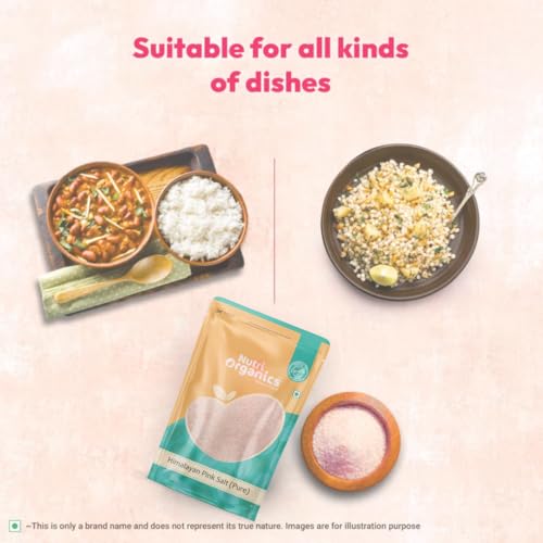 Image of NutriOrganics Himalayan Pink Salt - 1 Kg | Natural Dark Pink Sendha Namak | Rich In Minerals & Trace Nutrients | Unrefined & Additive-Free | Gourmet Grade Salt For Cooking & Seasoning