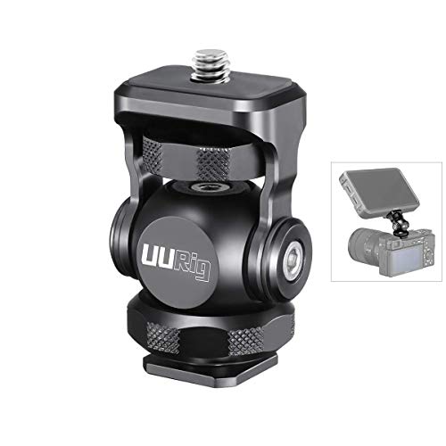 UURig モニターホルダーマウント コールドシュー型モニターサポート Arriアクセサリーと1/4''スクリュー 右360度回転可能 上下180度調節可能