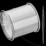 Blulu 500 m Clear Nylon Invisible Thread for The Hanging Ornaments and Sew Hobby, Strong and Invisible,with Bead Needle (0.45mm)