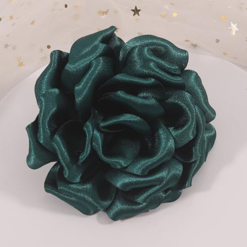 Image of 4.3 inch Red Rose Hair Clip Large Flower Brooches for Women | Charming Flowers Pins for Clothes | Turn Heads with Stylish Rose Hair Clip Flower Brooch Pin for Clothes & Clips for Woman
