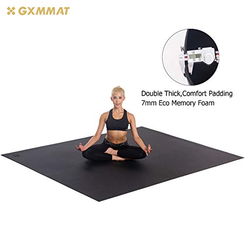 GXMMAT Large Yoga Mat 6'x6'x7mm, Thick Workout Mats for Home Gym Flooring, Extra Wide and Thick, Non-Slip Quick Resilient Barefoot Exercise Mat, Ultra Comfortable Cardio Mat for Pilates, Stretching - Thumbnail 4
