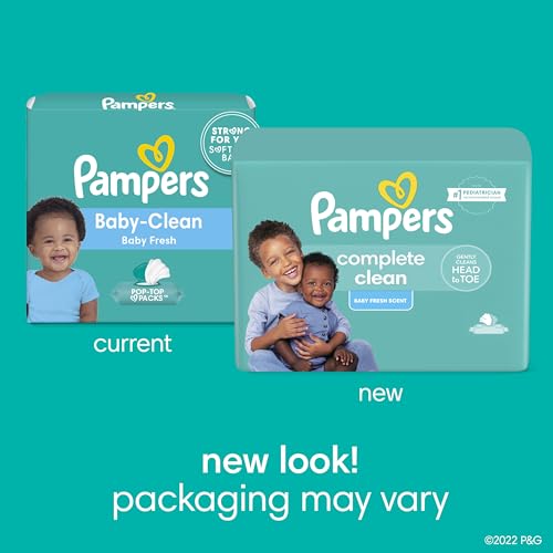 pampers baby wipes complete clean baby fresh scented wipe gently cleans head to toe 72 total 1 flip-top packs