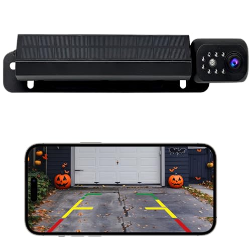 Image of Solar Wireless Car Backup Camera, Magnetic Rear View Camera, IP68 Waterproof, IR Night Vision, for Cars Trucks Trailer Camper