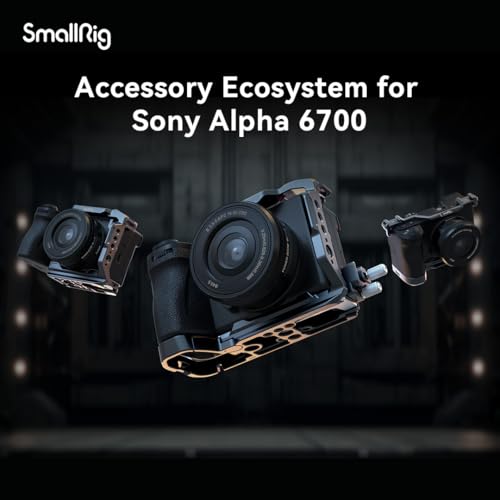 Image of SmallRig Cage Kit for Sony A6700 with a Cable Clamp for HDMI, Built-in Quick Release Plate for Arca-Type, Film Movie Making Camera Video Cage with Shoe Mount, 1 /4''-20 & 3 /8''-16 Threaded Holes - 4336