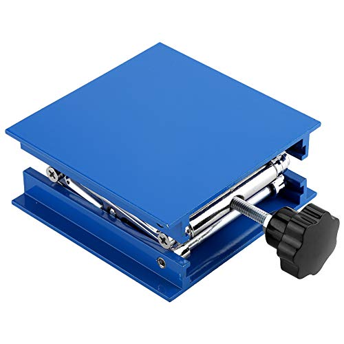 Image of Haofy Lab Jack 4x4 inches,Blue Anodized Aluminum Lab Stand Scissor Jack Lifter,Oxide Laboratory Lifting Bracket