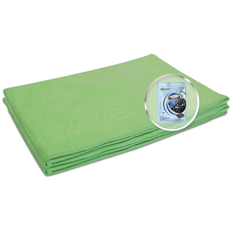 Image of Neodrift '400 GSM' Microfiber Cloth (Size - 40X60 Cm)(Set of 2 PC)(Colour - Green)(Ultra Soft Cleaning Cloth for Car, Bike - Polishing, Detailing, Highly Absorbent)