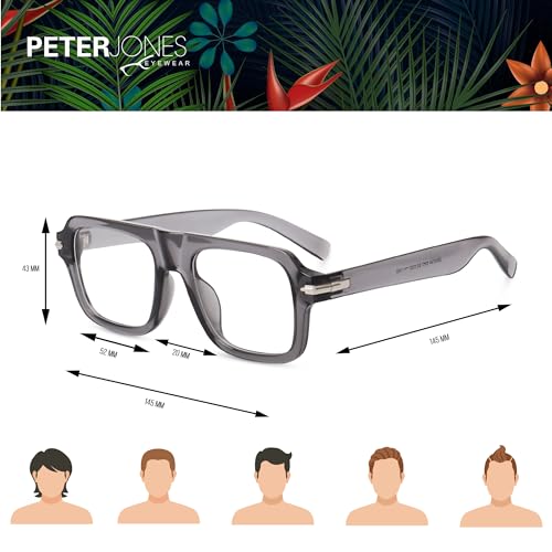 Image of Peter Jones Square Unisex Large Blue Light Blocking UV Protected Computer /Gaming Glasses (3754F)
