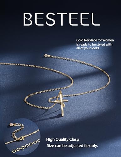 Besteel 3Pcs Dainty Layered Gold Necklaces for Women - Paperclip Pearl Choker Necklace Stack Set Trendy Simple Layering Chain Pendant Jewelry Non Tarnish Waterproof Gifts2