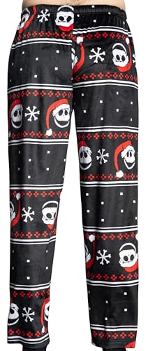 The Nightmare Before Christmas Jack Skellington Snowflakes All Over Mens Holiday Lounge Pants - Officially Licensed4