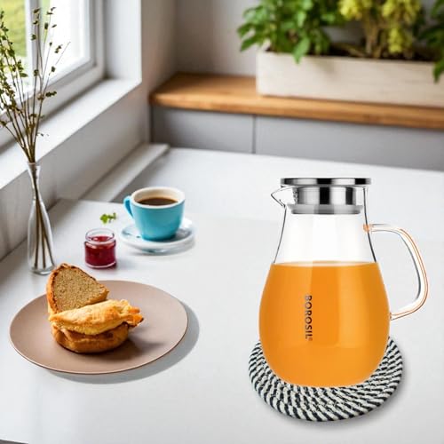 Image of Black Jute Cotton Trivet Set of 3 for Dining Table, Centre Table, Side-Table, and Kitchen Countertop Platform Absorbent, Sturdy. Keep hot Pans, and pots, or planters.(Black, 18 cm)