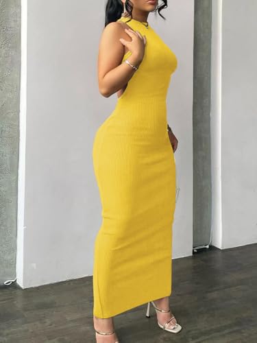 Image of Nimsruc Women Summer Sexy Bodycon Maxi Dress Casual Long Dresses