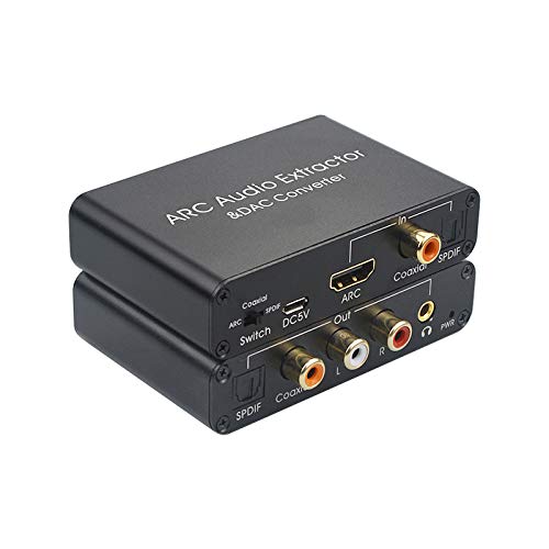 HDMI ARC Audio Extractor Pro, convertitore DAC 192KHz, HDMI ARC a coassiale ottico e analogico L/R RCA 3,5 mm, convertitore audio digitale ottico SPDIF coassiale ad analogico per sistema audio TV