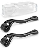 lulir 2 Stück Derma Roller, 0,5 mm&1,0 mm Microneedling Roller mit 540 Nadeln, Derma Roller für Gesicht, Kopfhaut & Körper, Haarroller Bartroller für Hautpflege Haarpflege,Große Poren, Männer & Frauen