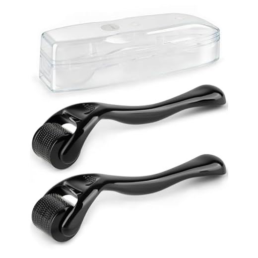 lulir 2 Stück Derma Roller, 0,5 mm&1,0 mm Microneedling Roller mit 540 Nadeln, Derma Roller für Gesicht, Kopfhaut & Körper, Haarroller Bartroller für Hautpflege Haarpflege,Große Poren, Männer & Frauen