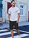 COOFANDY Mens Casual Shorts Drawstring Elastic Waist Lightweight Summer Shorts with Pockets, Black, L