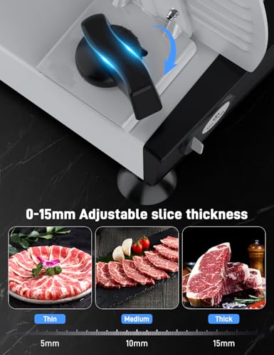 Image of Meat Slicer Machine for Home, 200W Electric Food Slicer,Dual 7.5 inch Blades (7.5 inchx2 Blades-200W DC motor)
