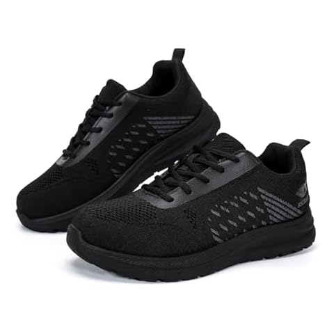 DRKA Steel Toe Shoes for Men,Breathable Lightweight Work Sneakers Safety Shoes for Men(DR2303-BLK-42) Cover