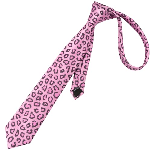 Image of Alizeal Men's Leopard Print Tie Set 3.15'' Necktie with Pocket Square Gift Box for Wedding and Fashion Occasions