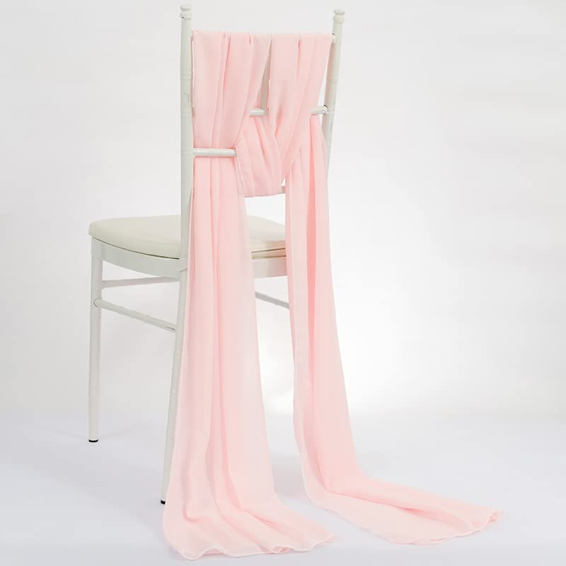 Elfenbeinfarbene Chiffon-Stuhlschärpen, Abdeckhauben für Hochzeiten, Veranstaltungen, Partys, Dekoration, Auburn, 10 Stück
