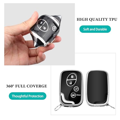 Image of MILD EAST for Lexus Key Fob Cover with Keychain | Compatible with 2009-2015 Lexus RX350 RX450 GX460 LX570 CT200h ES350 GS300 GS430 GS450h GS460 IS250 IS350 LS460,TPU