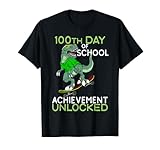 Photo Gallery 100th day of school achievement unlocked t-rex student gamer maglietta Photo Gallery 100th day of school achievement unlocked t-rex student gamer maglietta