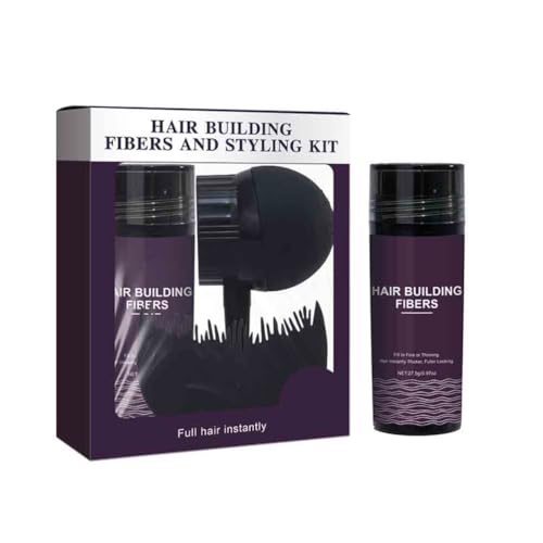 2PCS Professional Hair Building Fibers Keratin Powder Styling Set Thickening Spray Hair Loss Products Fast Regrowth Black Styling Kit