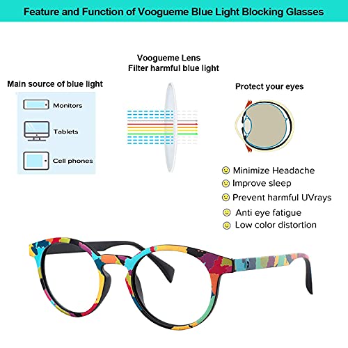 Vooglam Colorful Cat Eye Blue Light Blocking Glasses For Women Anti Uv Anti Eyestrain Eyewear Minnie Vft0271-01 #TOP4