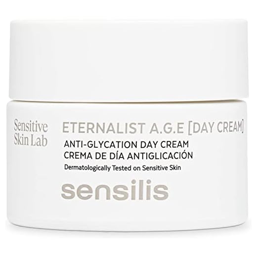 Sensilis - Eternalist A.G.E. Crema de Día Antiglicación, Hidratante, Nutritiva y Redensificante con Ácido Hialurónico, Vitamina E y Factores de Crecimiento, Para Pieles Maduras o Muy Secas - 50 ml