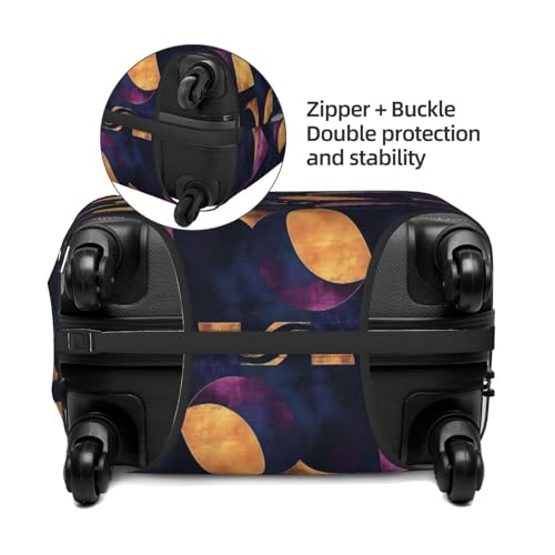 Luggage Cover Protector - Abstract Purple Gold Print Fit 22-24 Inch Suitcase Covers for Luggage3