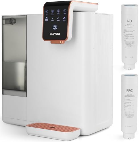 Reverse Osmosis Water Filter Countertop,100GPD,5-Stage RO Water Filtration System with TDS Real-Time Displaying & 4L Capacity Tank for Home/Office, 180°Swivel Spout & Ultra-Slim Designed to Save Space