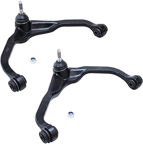 Image of Detroit Axle - 8PC Front Upper Control Arms + Inner & Outer Tie Rods + Sway Bars for 2007 2008 2009 2010 2011 Dodge Nitro