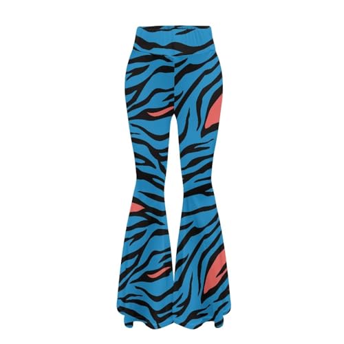 Amzbeauty Zebra Blue Print Womens Flare Yoga Pants High Waisted Bell Bottom Flare Leg Yoga Pants for Women Winter Spring