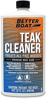 Teak Cleaner for Wood for Use Before Teak Oil or Teak Sealer for Boats, Indoor Furniture, Shower Stool & Wood Outdoor Furniture Restorer Kit Clean & Bright