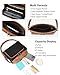 MASINTOR Crossbody Purse Bags for Women, Multi-Pocket Soft Leather Shoulder Purse, Lightweight Travel Handbag with Adjustable Strap Black with Mocha Brown